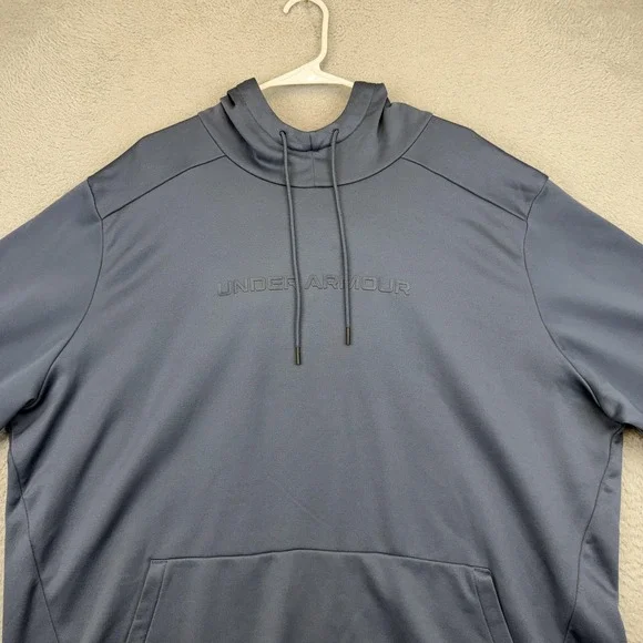 Under Armour Hoodie Mens 3XL Gray Fleece Pullover Sweatshirt Loose Fit Logo - Picture 3 of 13
